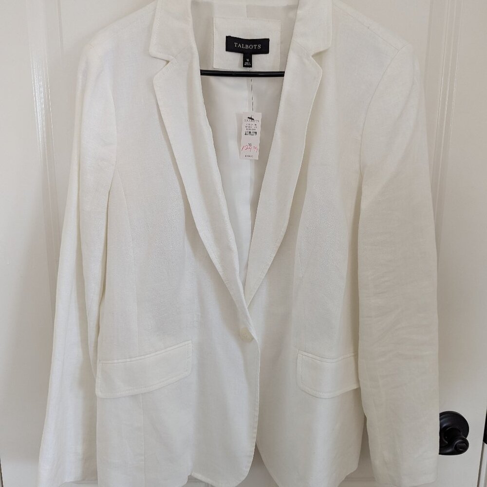 White linen blazer